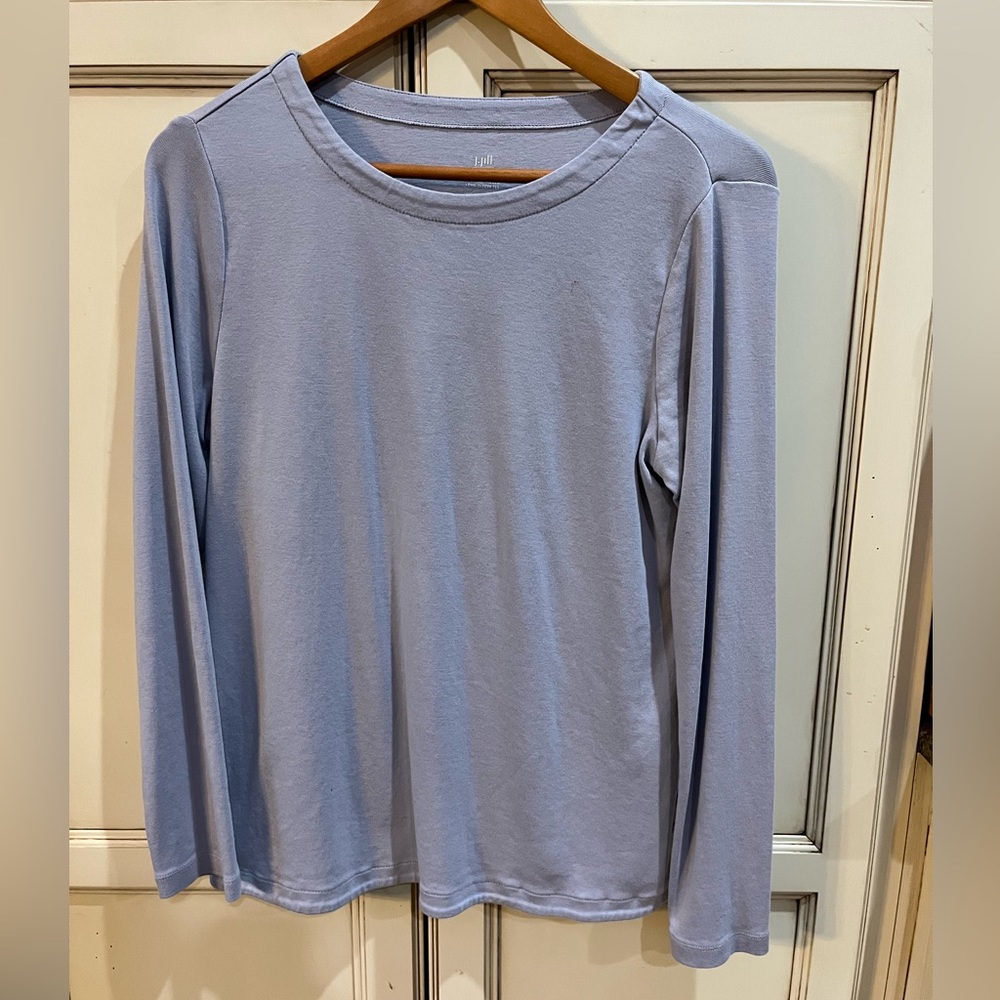J.Jill Pima Cotton Long Sleeve Light Lavender Top Medium
